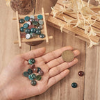 FASHEWELRY 50Pcs Natural Sea Green Agate Cabochons Flat Back Gemstone Cabochons - Image 2