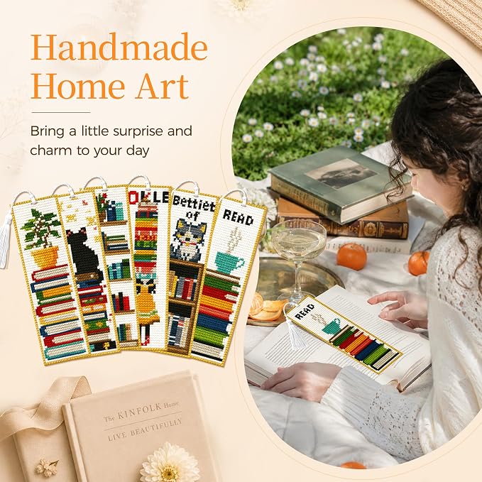 CYANFOUR 6 Pcs Cross Stitch Bookmark Kit - Image 5