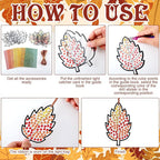 WinnerWhy 36 Sets Maple Diamond Painting Ornaments DIY Gem Window Art Sun - Image 4