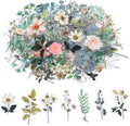 85 Pieces Natural Scrapbooking Stickers, Self-Adhesive Daisy Camellia Stickers by Pengxiaomei