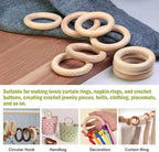 FoDau770 5pcs Natural Beech Wooden Rings, Unfinished Solid Wood Rings Heavy - Image 7