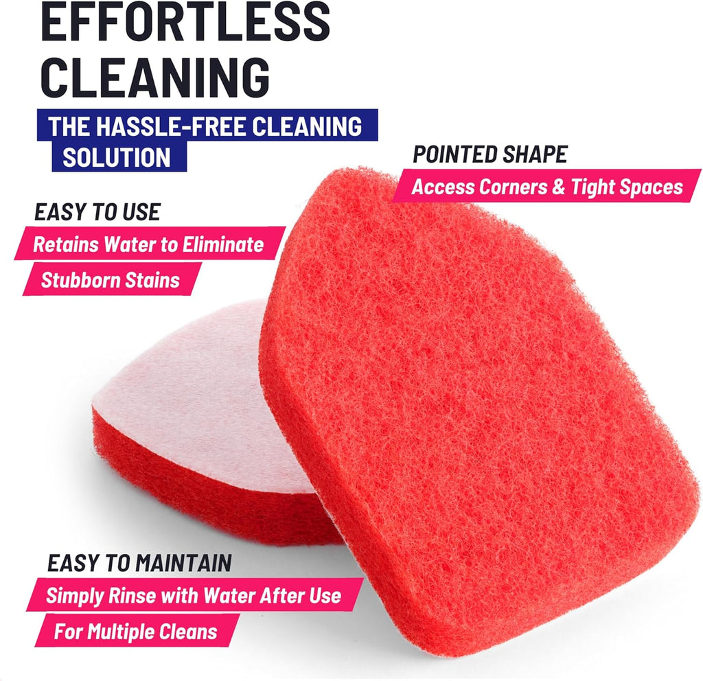 Replacement Scrubber Refill for Moku Home Extendable Tub Tile Shower Brush for Cleaning Non-Scratch (2X Scrubber Sponge Red)