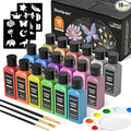 Metallic Fabric Paint, Shuttle Art 18 Metallic Colors Permanent Soft Fabric by ShuttleArt