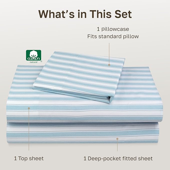 California Design Den Soft 100% Cotton Sheets Twin Size Set, 400 Thread Count - Image 4