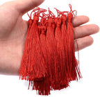 VAPKER 100 Pieces Red Tassels 13cm/5-Inch Silky Handmade Soft Tassels Floss - Image 4