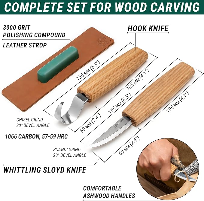 BeaverCraft S01 Wood Spoon Carving Knives Set Spoon Making Tools Kit Whittling - Image 2