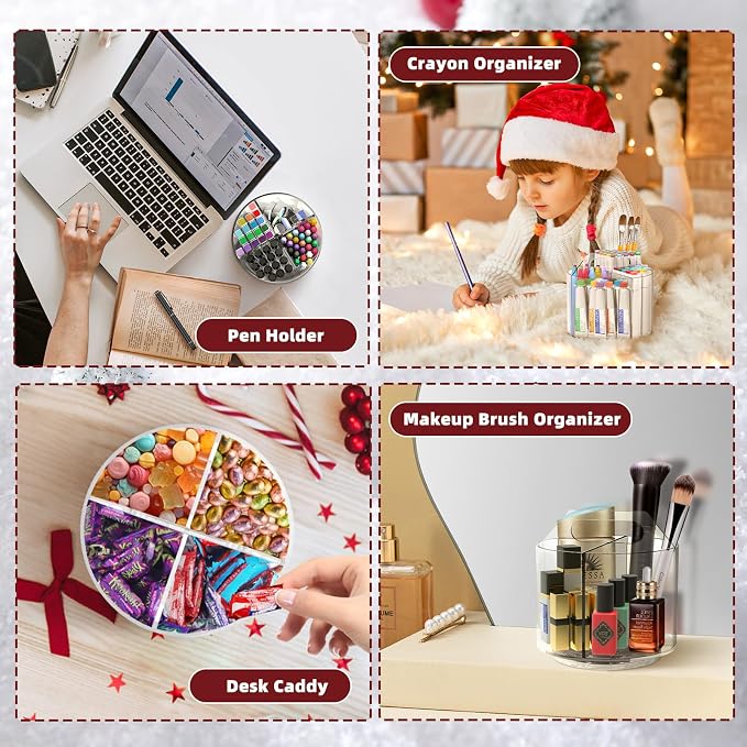 Absonic Pencil Holder for Kids, 360 Rotating Pen Holder for Desk Organizer and - Image 5