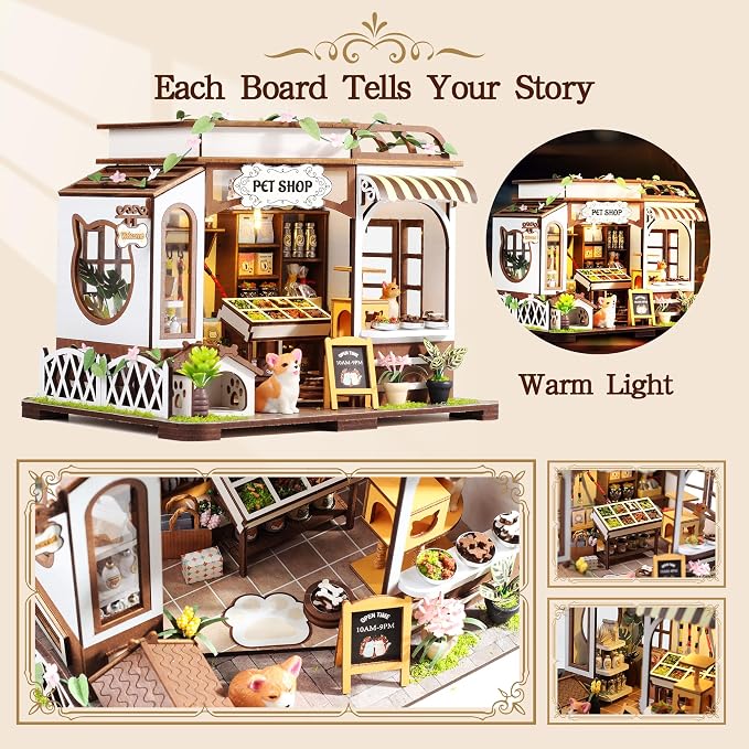DIY Miniature House Kit- Miniature House Kit Adults Pet Shop Tiny House Kit - Image 2