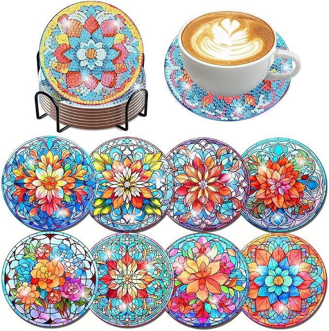 ijbnhd Mandala Diamond Painting Coasters Kit by ijbnhd