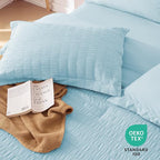 MUXHOMO 7 Pieces Full Comforter Set, Seersucker Bed in a Bag Full Size - Image 9