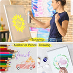 Marspark 66 Pcs Small Stencils for Crafts Reusable 3 Inch Stencils for Painting - Image 3