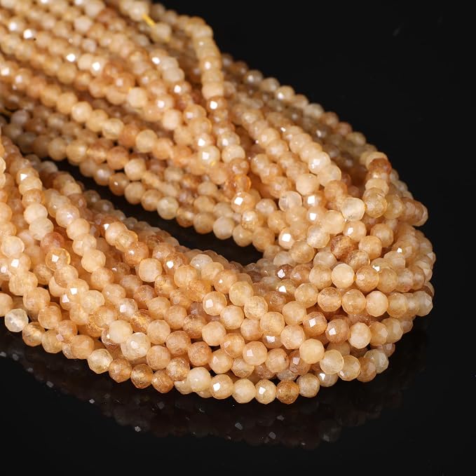 2mm 180pcs Citrine Tiny Gemstone Beads by SongXi