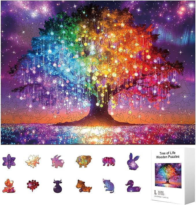 300pcs Wooden Puzzles for Adults Unique Animal Shaped Pieces | Colorful Funny by Unknown