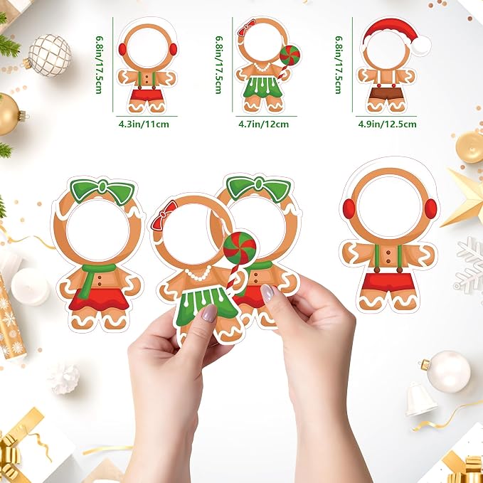 50 Pcs Christmas Gingerbread Cutouts | DIY Bulletin Board Decoration Photo - Image 3