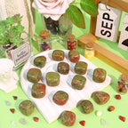 DUQGUHO Unakite Healing Crystals Stones Set Natural Crystals Bulk Irregular - Image 2