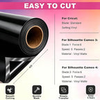 Black Permanent Vinyl for Cricut Cutting Machine, Waterproof, Durable Black - Image 3