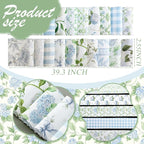 Hosuly 40 Pcs Hydrangea Fabric Watercolor Dusty Blue White Floral Jelly Fabric - Image 2