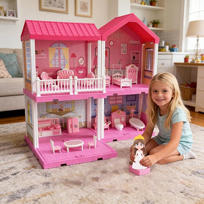 52 Pcs Dollhouse Furniture, Doll House Accessories and Furniture, Living Room - Image 3