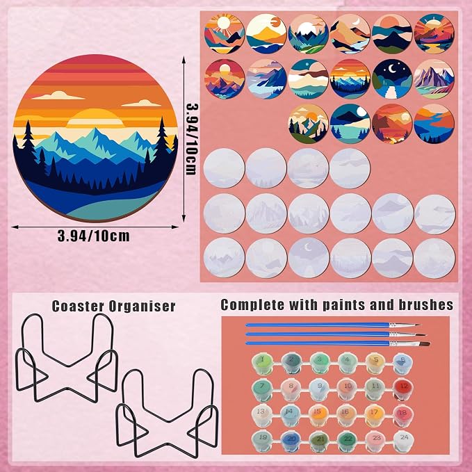 Reallnaive 16 Pcs Mountain Paint by Numbers Kit - Image 2
