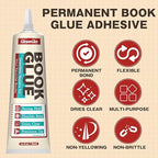 Book Glue, Dries Clear & Flexible Book Binding Glue Adhesive, Used - Image 2