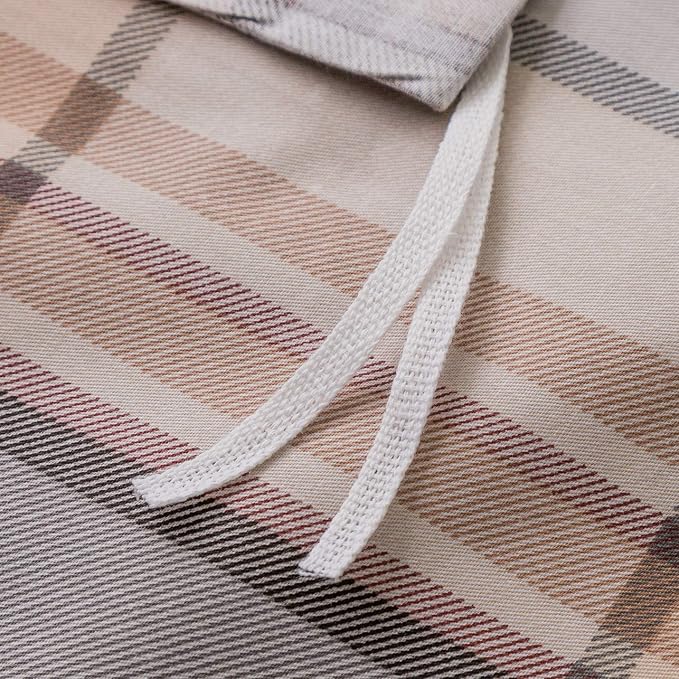 SUSYBAO Plaid Duvet Cover Queen 100% Cotton Khaki Gingham Duvet Cover Set 3 - Image 4