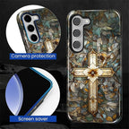 for Samsung Galaxy S23 Plus Case, Christian Cross Stained Glass Pattern Glossy - Image 6