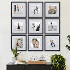 Sheffield Home 9 Piece Gallery Wall Frame Set, 12x12 in. Matted to 8x8 in. - Image 2