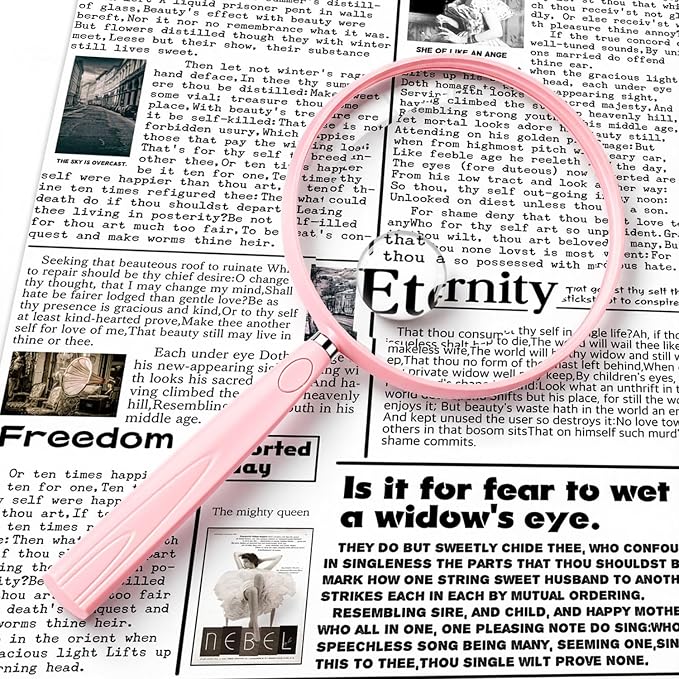 Feosky Handheld Reading Magnifier, 10X Magnifier, 130mm Shatterproof Lens - Image 4
