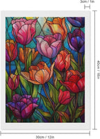 Naykow 5D DIY Diamond Art Kit for Adults, Stained Glass Flower Paint by Numbers - Image 3