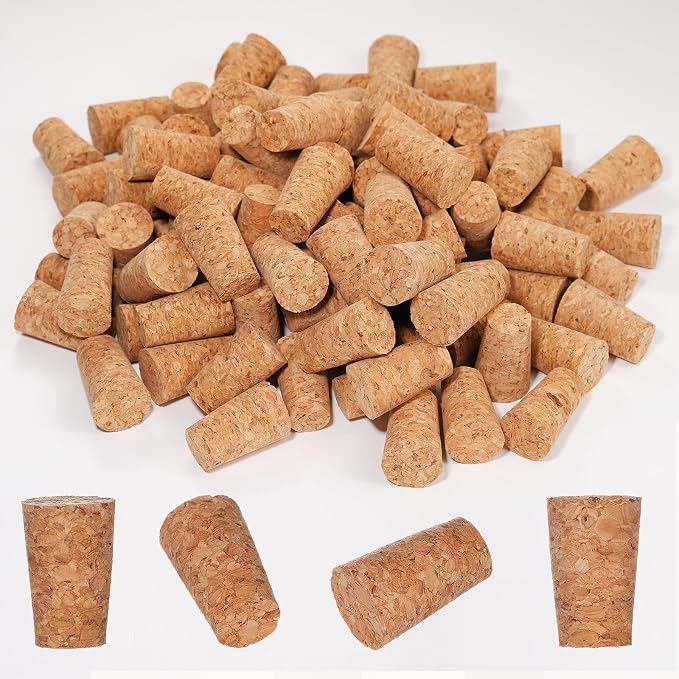50 Pack Natural Soft Wood Corks, Tapered Cork Wooden Beer Bottle Stopper by Unknown