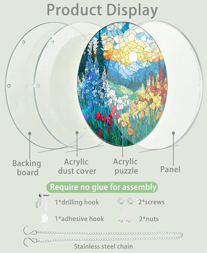 Acrylic Puzzle Suncatcher, Sunrise Sea Flowers Sun Catcher - Image 6
