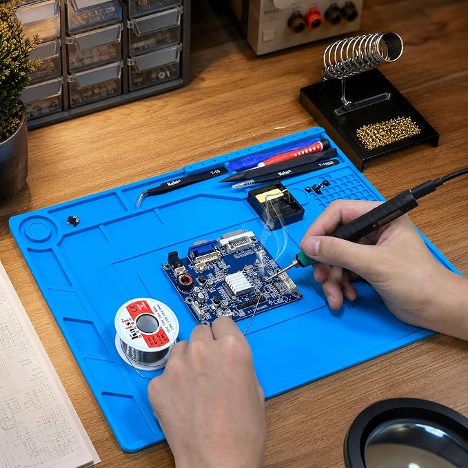 Kaisi Soldering Mat, 15.35" x 10.6" Inch Heat Resistant Silicone Work Mat - Image 7