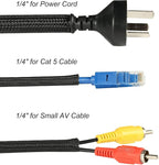 25ft - 1/4 inch Braided Cable Management Sleeve Cord Protector - Self-Wrapping - Image 3