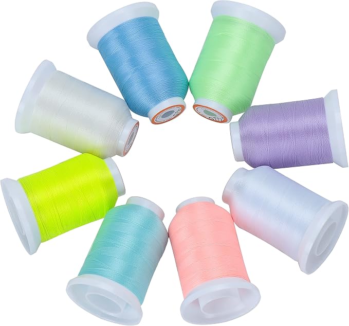 New brothread 8 Colors Luminary Glow in the Dark Embroidery Machine Thread Kit - Image 2