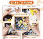 E2CTiles Butterfly & Flowers Mosaic Art Kit, DIY Ceramic Tile Craft Set | - Image 7
