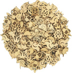 DIYOMR 200Pcs Hollow Wood Pieces Unfinished Wooden Vintage Embellishments - Image 7