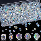 600 Pcs Crystal Glass Beads for Jewelry Making, Crystal Beads by NIUBIER