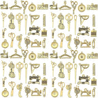 WOCRAFT 60pcs Antique Gold Sewings Bracelet Charms by WOCRAFT