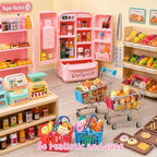 180 Pcs Dollhouse Miniature Kitchen Accessories Shopping Cart Basket Mini Food - Image 7