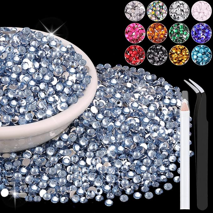 8000PCS 3mm Resin Rhinestones in Bulk, Bedazzling Flatback Crystals Rhinestones by BELLEBOOST