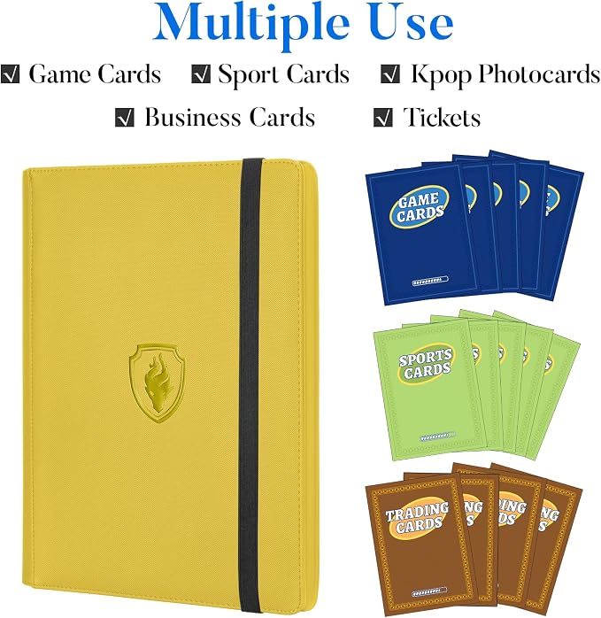 Premium 9 Pocket Card Binder for 360 Cards, Fabmaker PU Cover Trading Card - Image 3