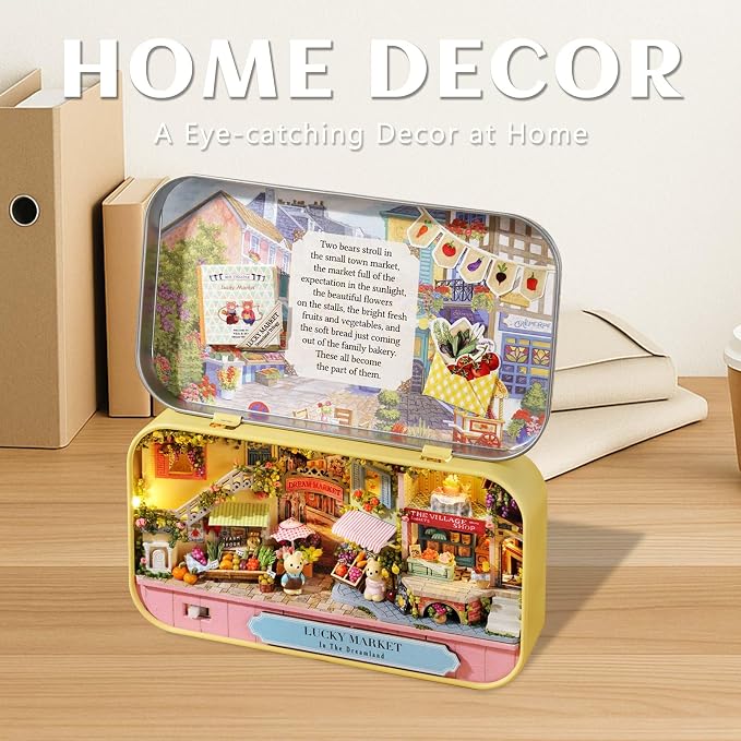 Kisoy Dollhouse Miniature with Furniture Kit, Handmade DIY House Model - Image 7