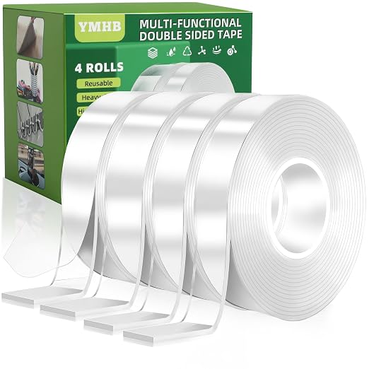 4 Rolls Double Sided Tape Heavy Duty, Nano Tape Double Sided Mounting Tape | by YMHB
