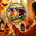 Galloping Horse Acrylic Suncatcher Faux Stained Glass Window Hanging 7.8" | - Image 4