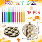 Huwena 36 Pcs Fall Crafts Set 24 Wooden Pumpkin Cutouts - Image 2