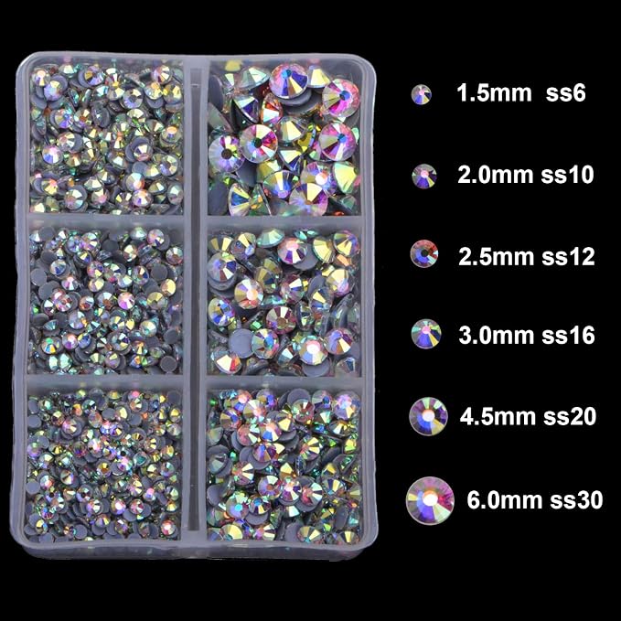 4000pcs Hot Fix Round Crystals Gems Glass Stones Hotfix Flat Back Rhinestones - Image 3