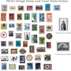 PRSTINCOL 100 Pcs Vintage Stamp Stickers - Image 4