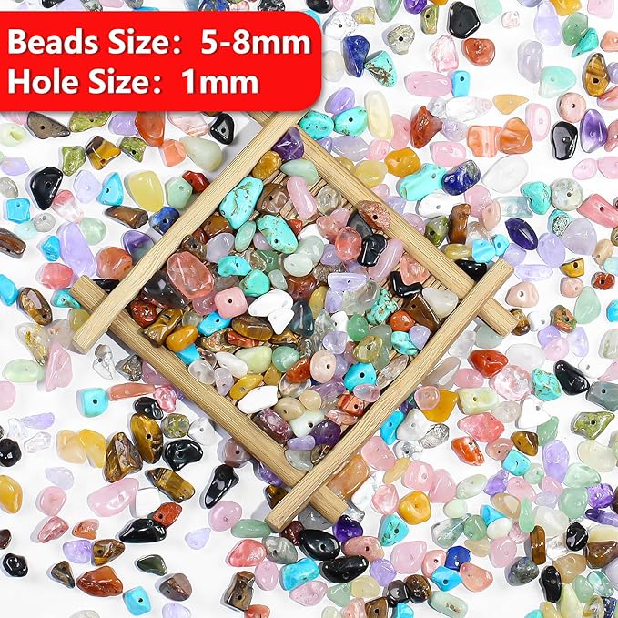 500pcs Natural Crystal Assorted Chip Beads Multicolor Random Mixed Gemstone and - Image 2