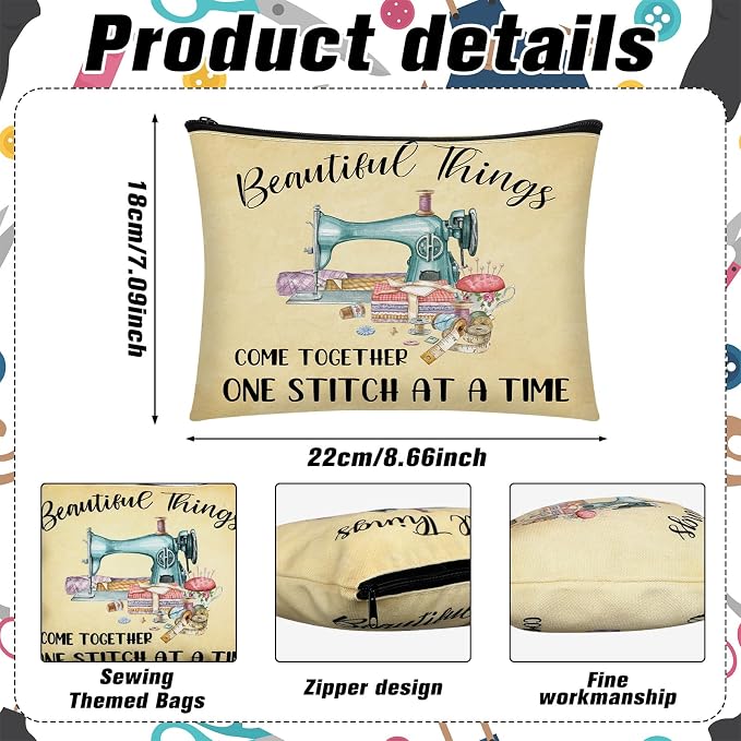 Reginary 6 Pcs Sewing Gifts for Women Quilter Sewing Cosmetic Bags Quilting - Image 2