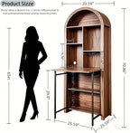 Folding Arched Bookshelf Narrow Bookcase - Image 2